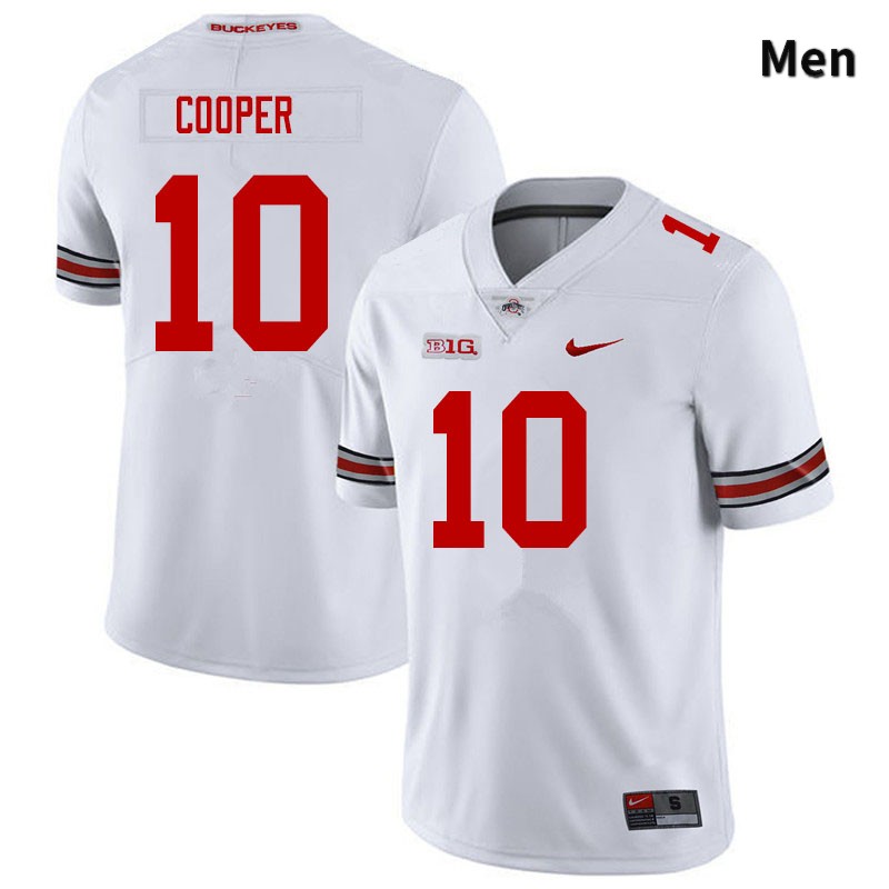 Ohio State Buckeyes Mookie Cooper Men's #10 White Authentic Stitched College Football Jersey